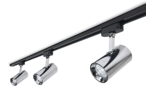 Zestaw Steka Ductus Chrom lampa szynowa LED GU10 x3 + szynoprzewód 1.5m - Czarny