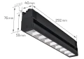 Zestaw Steka Eclipse lampa szynowa LED 12W 30cm 4000K x2 + szynoprzewód 1.5m - Czarny