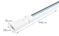 Zestaw Steka Eclipse lampa szynowa LED 12W 30cm 4000K x2 + szynoprzewód 1.5m - Biały