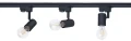 Zestaw Steka Halo Czarna lampa szynowa LED E27 x3 + szynoprzewód 1.5m - Czarny