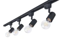 Zestaw Steka Halo Czarna lampa szynowa LED E27 x4 + szynoprzewód 2m - Czarny