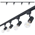 Zestaw Steka Halo Czarna lampa szynowa LED E27 x4 + szynoprzewód 2m - Czarny