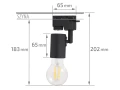 Zestaw Steka Halo Czarna lampa szynowa LED E27 x4 + szynoprzewód 2m - Czarny