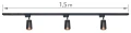 Zestaw Steka XD-IK252B lampa szynowa LED GU10 x3 + szynoprzewód 1.5m - Czarny