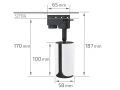Zestaw Steka Sento lampa szynowa LED GU10 x3 + szynoprzewód 1.5m - Biały / czarny