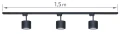 Zestaw Steka Toni lampa szynowa LED AR111 GU10 x3 + szynoprzewód 1.5m - Czarny