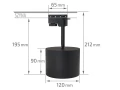 Zestaw Steka Toni lampa szynowa LED AR111 GU10 x3 + szynoprzewód 1.5m - Czarny