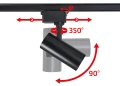 Zestaw Steka Piko 10W 4000K lampa szynowa LED x3 + szynoprzewód 1.5m - Czarny