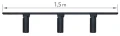 Zestaw Steka Piko 30W 4000K lampa szynowa LED x3 + szynoprzewód 1.5m - Czarny