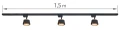 Zestaw Steka XD-IK256B lampa szynowa LED GX53 x3 + szynoprzewód 1.5m - Czarny