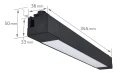 Zestaw Steka 9361 20W 30cm 4000K lampa szynowa LED x2 + szynoprzewód 1.5m - Czarny