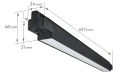 Zestaw Steka Mondi 30W 60cm 4000K lampa szynowa LED x2 + szynoprzewód 2m - Czarny