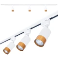 Zestaw Steka Klemens biało-złota lampa szynowa LED GU10 x3 + szynoprzewód 1.5m - Biały