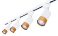 Zestaw Steka Klemens biało-złota lampa szynowa LED GU10 x4 + szynoprzewód 2m - Biały