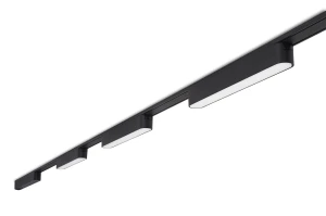 Zestaw Luxo Linea lampa szynowa LED 12W x3 + szynoprzewód 2m + zasilacz – Czarny – Biały neutralny (4000K)