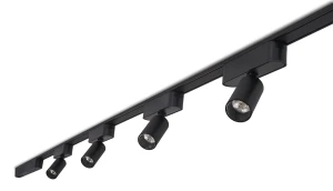 Zestaw Luxo Spot lampa szynowa LED 5W x4 + szynoprzewód 2m + zasilacz – Czarny – Biały neutralny (4000K)