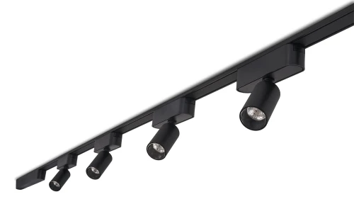 Zestaw Luxo Spot lampa szynowa LED 5W x4 + szynoprzewód 2m + zasilacz – Czarny – Biały neutralny (4000K)