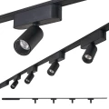 Zestaw Luxo Spot lampa szynowa LED 5W x4 + szynoprzewód 2m + zasilacz – Czarny – Biały neutralny (4000K)