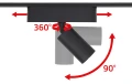 Zestaw Luxo Spot lampa szynowa LED 5W x4 + szynoprzewód 2m + zasilacz – Czarny – Biały neutralny (4000K)