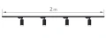 Zestaw Steka Ductus Czarna lampa szynowa LED GU10 x4 + szynoprzewód 2m - Czarno-biały