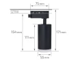 Zestaw Steka Ductus Czarna lampa szynowa LED GU10 x4 + szynoprzewód 2m - Czarno-biały
