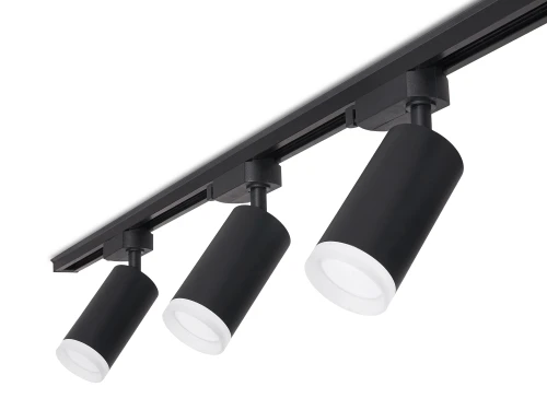 Zestaw Steka Ductus Czarna lampa szynowa LED GU10 x3 + szynoprzewód 1.5m - Czarno-biały
