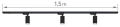 Zestaw Steka Ductus Czarna lampa szynowa LED GU10 x3 + szynoprzewód 1.5m - Czarno-biały