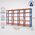 Regał magazynowy metalowy 20-półkowy 800x200x60 cm do 200 kg