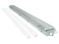Zestaw: 1x Oprawa hermetyczna 2x120cm + 2x Świetlówka LED T8 High Lumen 18W - Biały zimny (6000K) - 150 Lm/W