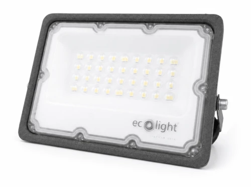 Naświetlacz - halogen LED 30W - Szary - Biały zimny (6500K) - 3 lata gwarancji