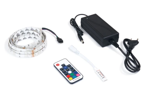 Zestaw taśma LED 12V | 5050 | 30LED/M | 2.5M | IP65 | RGB + sterownik RF17 + zasilacz 36W