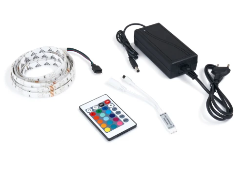 Zestaw taśma LED 12V | 5050 | 60LED/M | 2.5M | IP65 | RGB + sterownik IR24 + zasilacz 36W