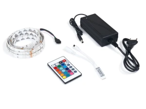 Zestaw taśma LED 12V | 5050 | 60LED/M | 5M | IP65 | RGB + sterownik IR24 + zasilacz 72W