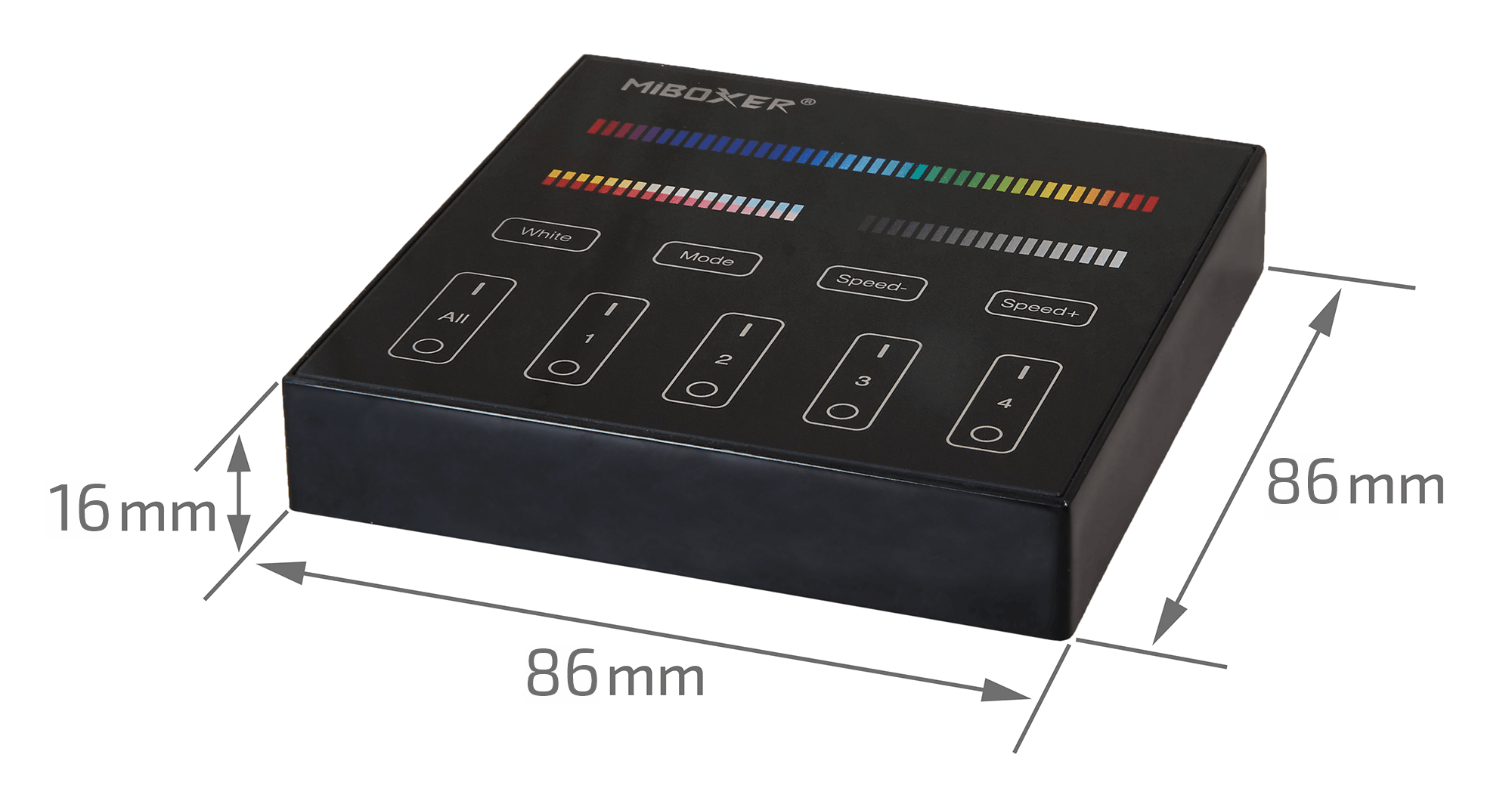 Mi-Light MiBoxer B4-B panel dotykowy 4 strefy RGB+CCT 2.4 GHz czarny