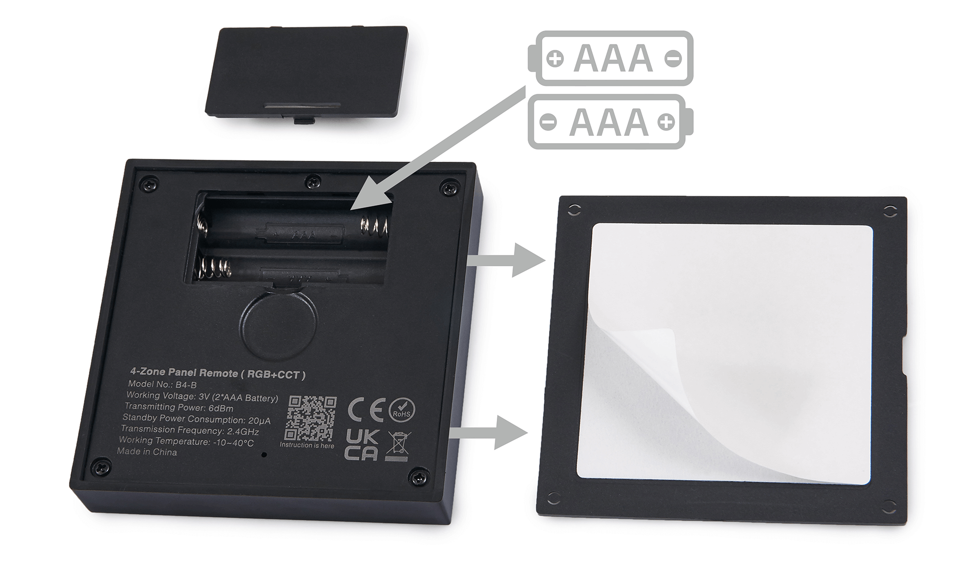 Mi-Light MiBoxer B4-B panel dotykowy 4 strefy RGB+CCT 2.4 GHz czarny