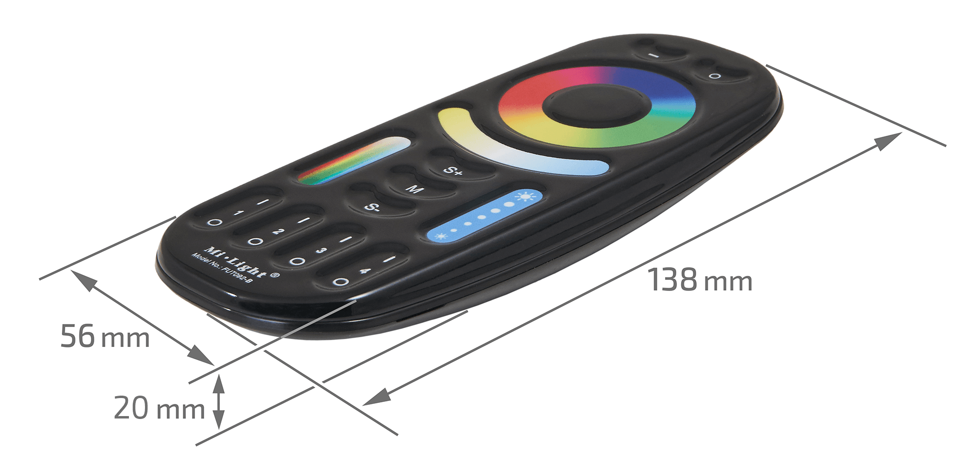 Mi-Light MiBoxer FUT092B pilot LED 4 strefy RGB+CCT 2.4 GHz czarny
