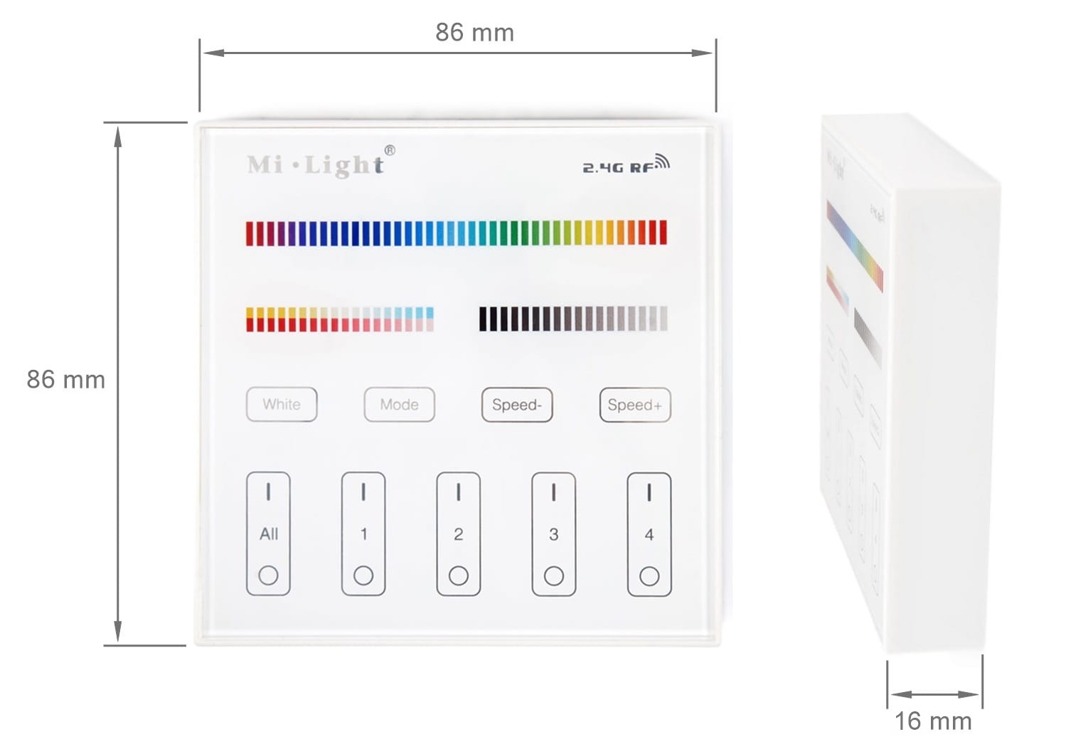 Mi-Light MiBoxer B4 panel dotykowy 4 strefy RGB+CCT 2.4 GHz biały