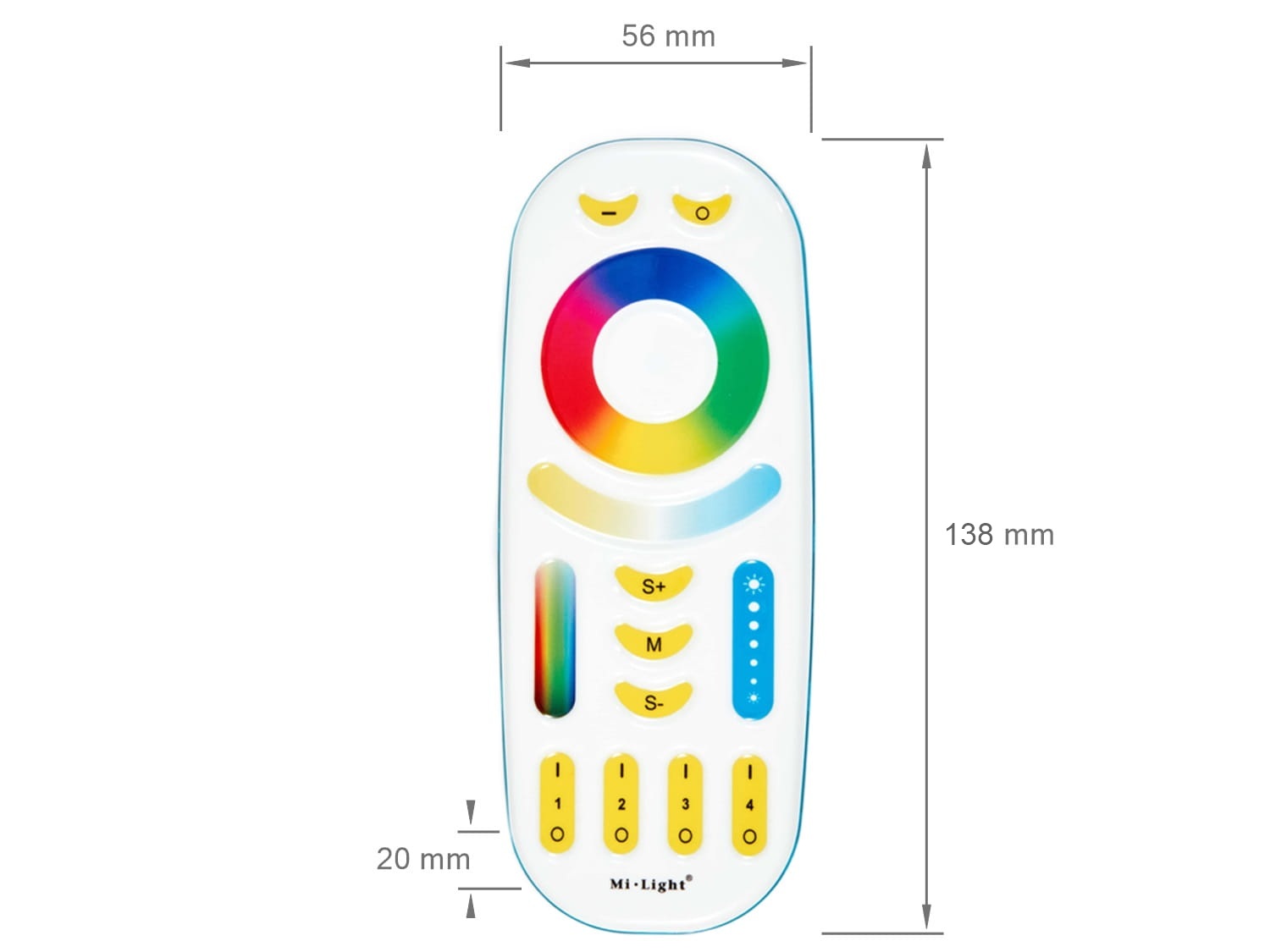 Mi-Light MiBoxer FUT092 pilot LED 4 strefy RGB+CCT 2.4 GHz biały