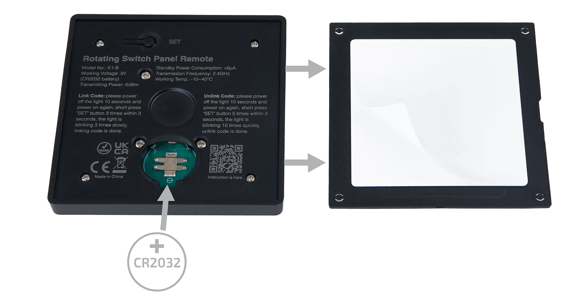 Mi-Light MiBoxer K1-B pilot LED z obrotowym pokrętłem jasność i CCT 2.4 GHz czarny