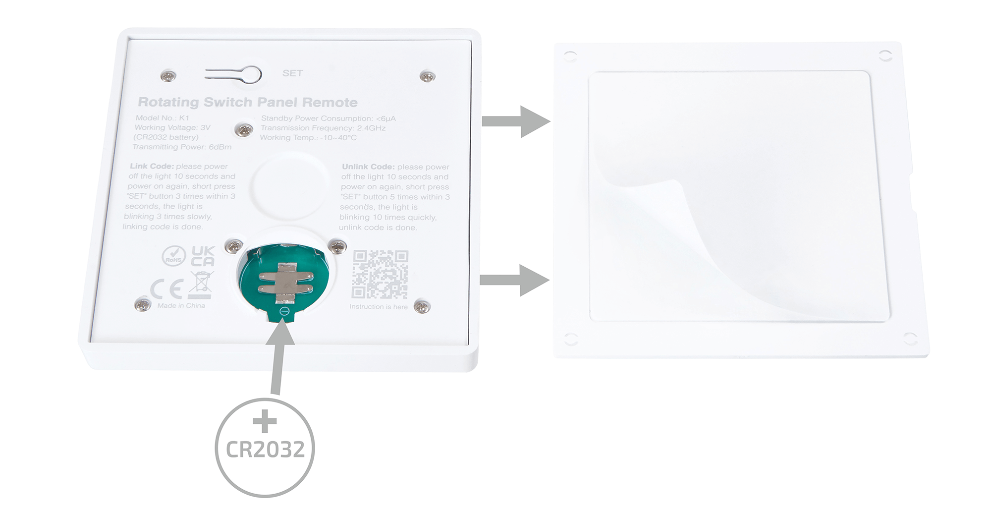 Mi-Light MiBoxer K1-W pilot LED z obrotowym pokrętłem jasność i CCT 2.4 GHz biały