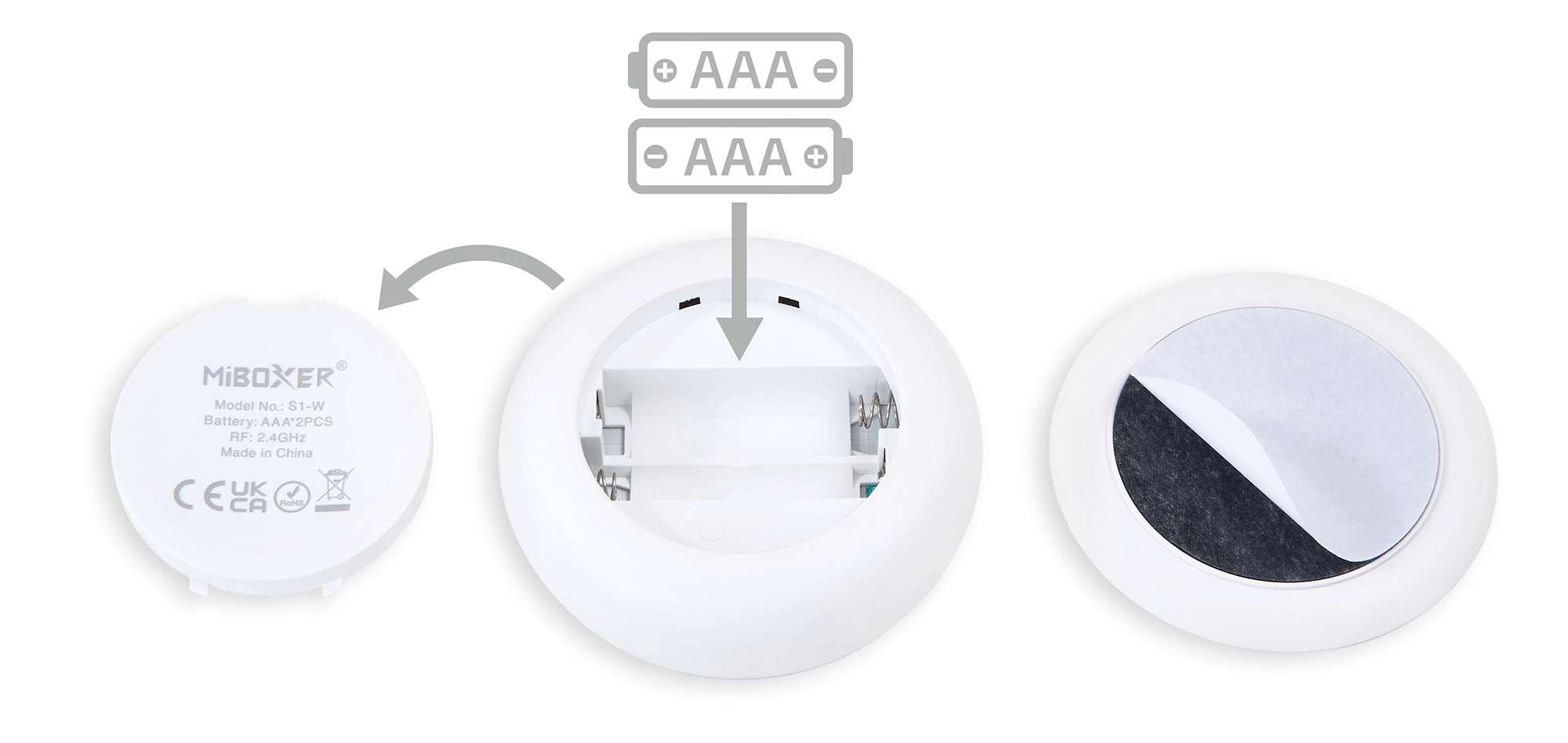 Mi-Light MiBoxer S1-W pilot LED okrągły dotykowy jasność i CCT 2.4 GHz biały