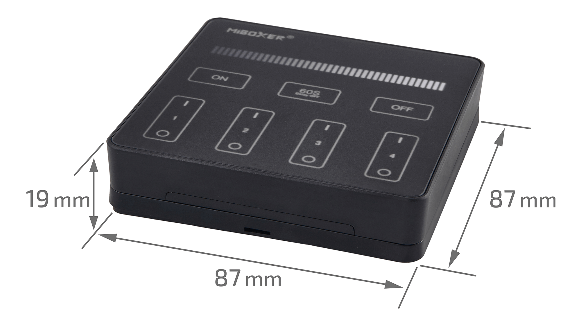 Mi-Light MiBoxer B1-B panel ścienny 4 strefy jasność 2.4 GHz czarny