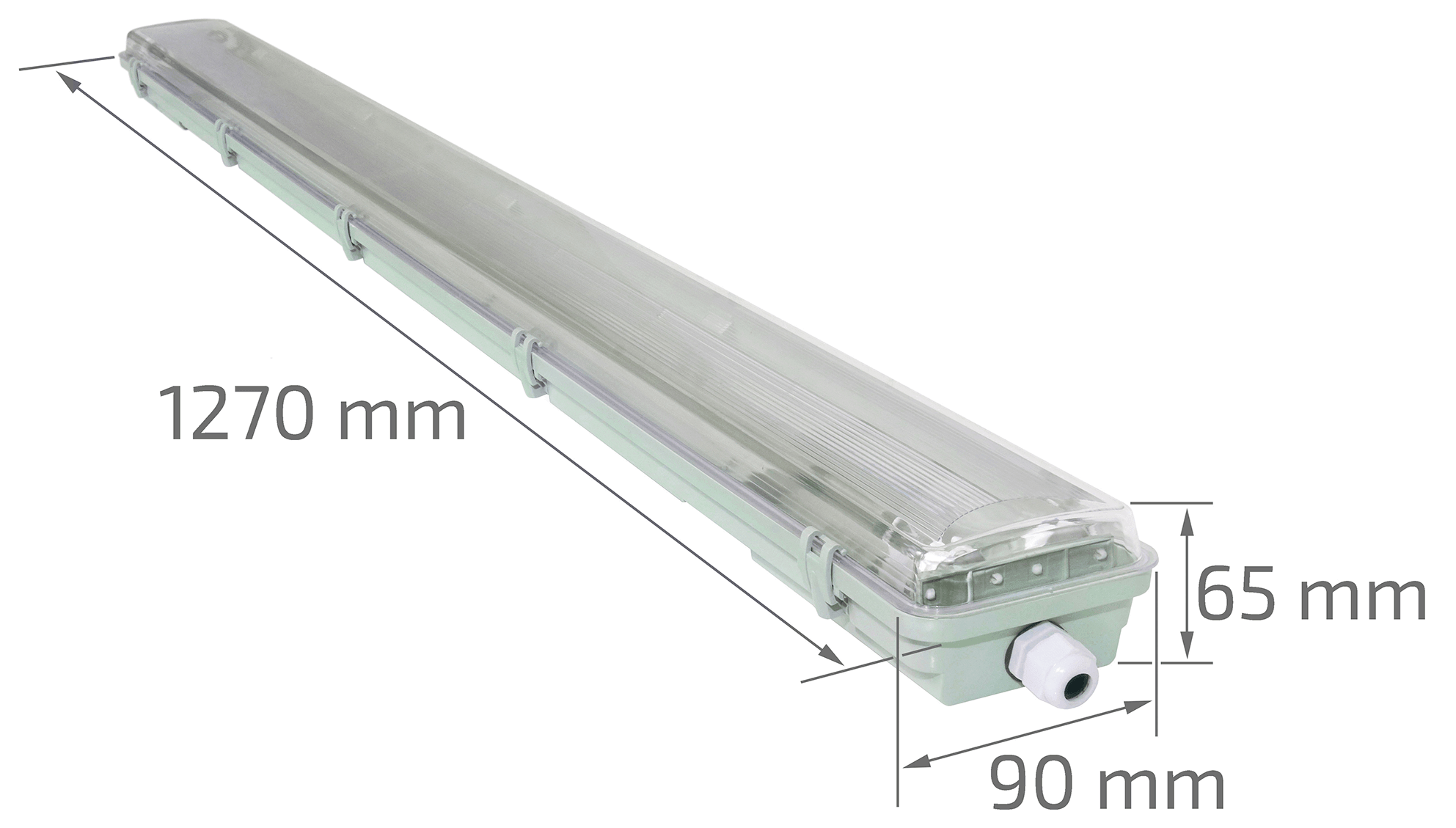 Zestaw: 1x Oprawa hermetyczna 2x120cm + 2x Świetlówka LED T8 High Lumen 18W - Biały zimny (6000K) - 150 Lm/W