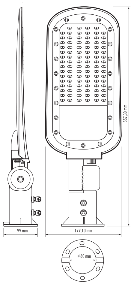 Lampa uliczna LED Stellar 60W IP66 - Biały neutralny (4000K) - 110 Lm/W - 3 lata gwarancji
