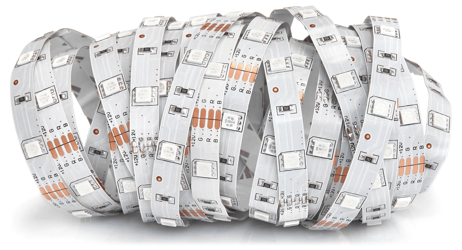 Set bandă LED 12V | 5050 | 30LED/M | 2M | IP20 | RGB + controler IR24 + alimentator 24W