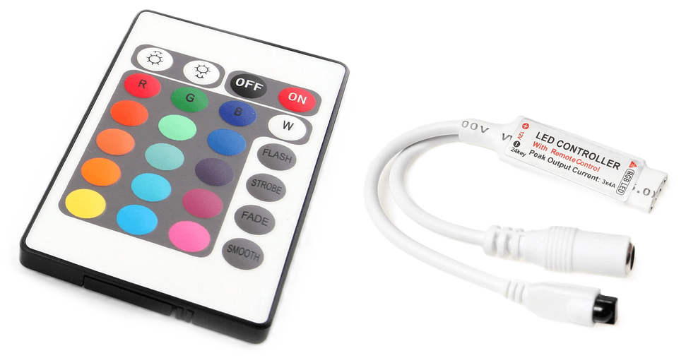Set bandă LED 12V | 5050 | 60LED/M | 5M | IP65 | RGB + controler IR24 + alimentator 72W