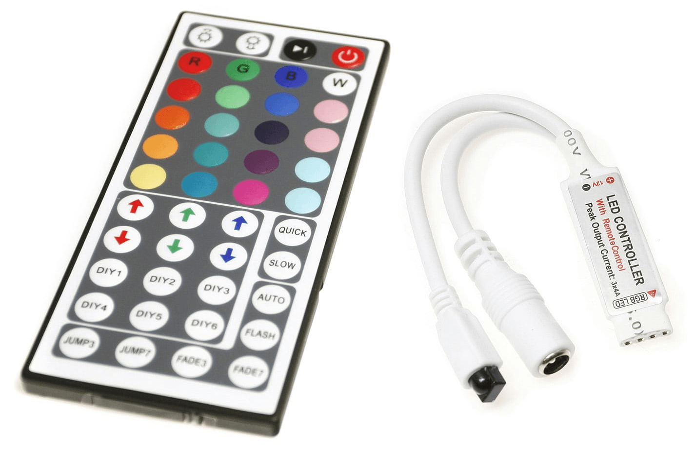 Set bandă LED 12V | 5050 | 60LED/M | 5M | IP65 | RGB + controler IR44 + alimentator 72W