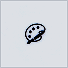 Przycisk koloru i bieli (symbol palety, po prawej)